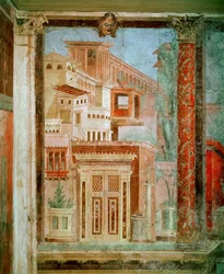 Panneau du cubiculum de la chambre de la villa de P Fannius à Boscoreale, Pompéi, vers 50-40 av. J.-C.
